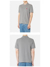 Small Heart Logo Polo Shirt Grey - AMI - BALAAN 6