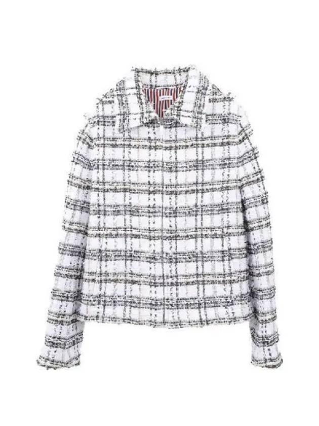 RWB tab tweed jacket white - THOM BROWNE - BALAAN 1