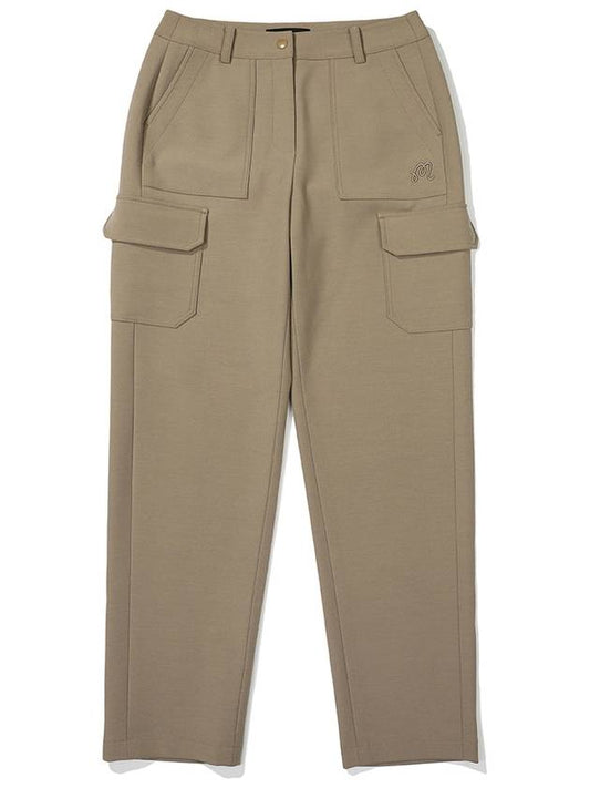 Brushed cargo pocket pants DARK BEIGE WOMAN - MALBON GOLF - BALAAN 1