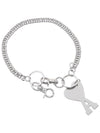 Logo Charm Chain Keyring Silver - AMI - BALAAN 3