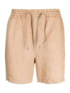 Embroidered Pony Logo Prepster Linen Shorts Brown - POLO RALPH LAUREN - BALAAN 2