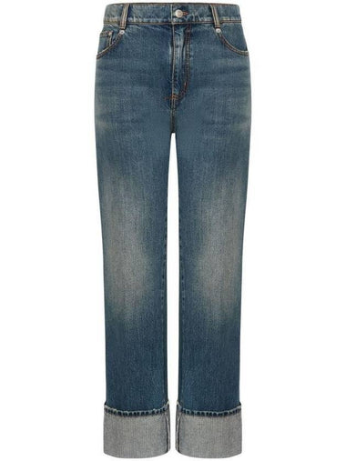 Women's Logo Straight Jeans Blue - ALEXANDER MCQUEEN - BALAAN 1