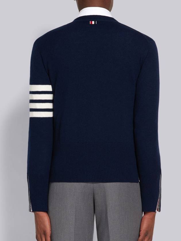 Men's Diagonal Classic Cashmere Cardigan Navy - THOM BROWNE - BALAAN 4