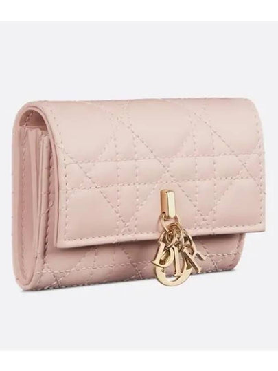 XS Lady Cannage Lambskin Half Wallet Powder Pink - DIOR - BALAAN 2