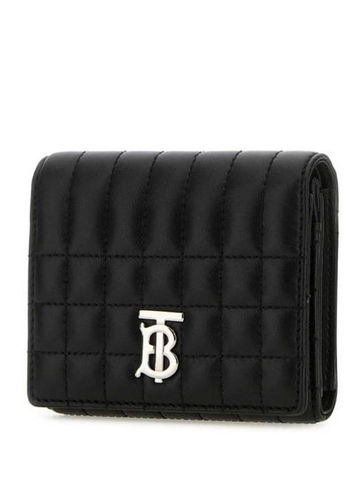 Lola Folding Small Quilted Leather Card Wallet Black Palladium - BURBERRY - BALAAN 2