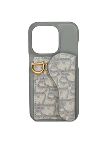 Saddle 15 Pro Iphone Case Grey - DIOR - BALAAN 1