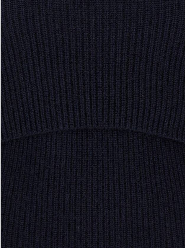 Blue Off-The-Shoulders Long Sleeve Top In Ribbed Wool Blend Woman - FABIANA FILIPPI - BALAAN 3