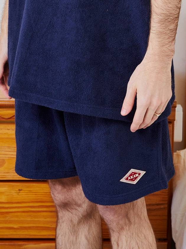 Overfit terry towel shorts navy - AKAW - BALAAN 1