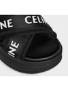 Logo Mesh Jacquard Block Slippers Black - CELINE - BALAAN 4