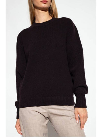 Crew Neck Knit Top Brown - FENDI - BALAAN 2