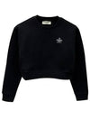 Logo Embroidery Crew Neck Sweatshirt Black - FENDI - BALAAN 2