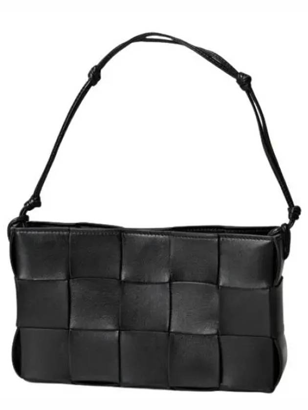 Intrecciato Cassette Leather Pouch Shoulder Bag Black - BOTTEGA VENETA - BALAAN 2