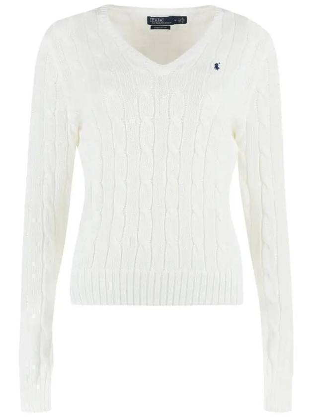 Women's Embroidered Logo Knit Top White - POLO RALPH LAUREN - BALAAN 3