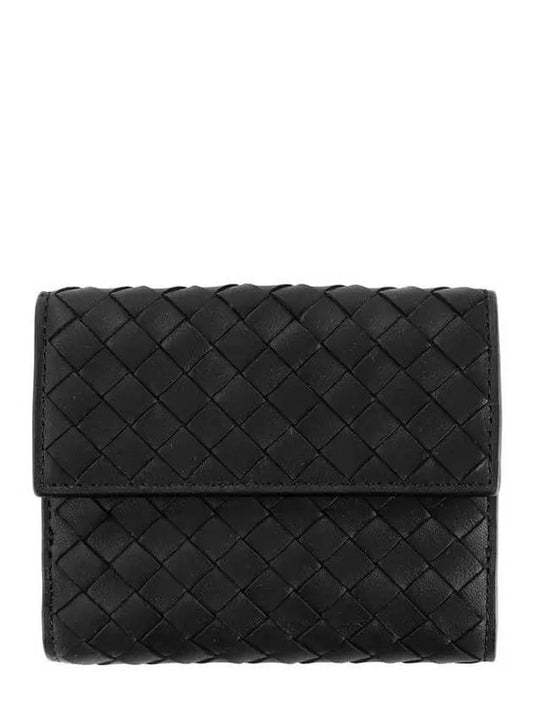 Intrecciato Nappa Mini Half Wallet Black - BOTTEGA VENETA - BALAAN 2