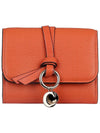 Alphabet Grain Leather Flap Small Half Wallet Orange - CHLOE - BALAAN 2