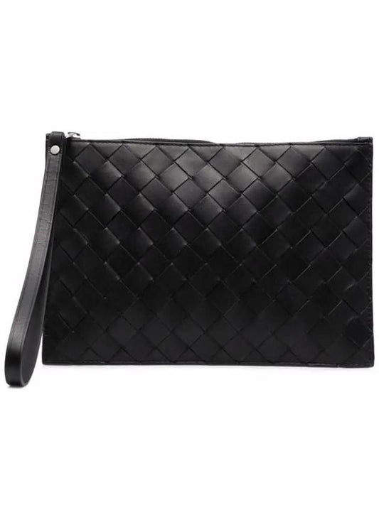 Intrecciato Bill Silver Clutch Bag Black - BOTTEGA VENETA - BALAAN 2