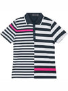 Women's Bold Stripe Golf PK Shirt White Navy - G/FORE - BALAAN 3