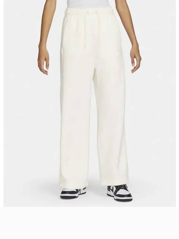 Sportswear Plush Straight Pants White - NIKE - BALAAN 1