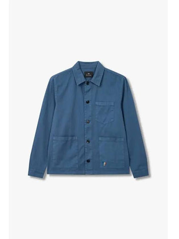 PS Patch Pocket Cotton Shirt Jacket Dark Blue - PAUL SMITH - BALAAN 1