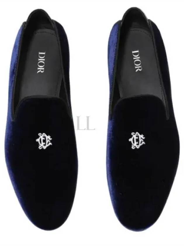 Patch Velvet Loafers Navy - DIOR - BALAAN 2