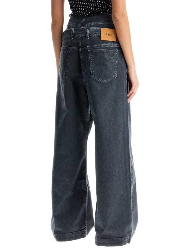 loose fit high-waisted navy blue denim pants - THE ATTICO - BALAAN 3