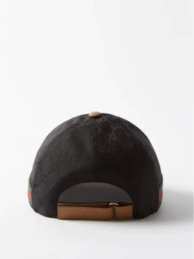 Web Stripe GG Logo Jacquard Canvas Ball Cap Black - GUCCI - BALAAN 5