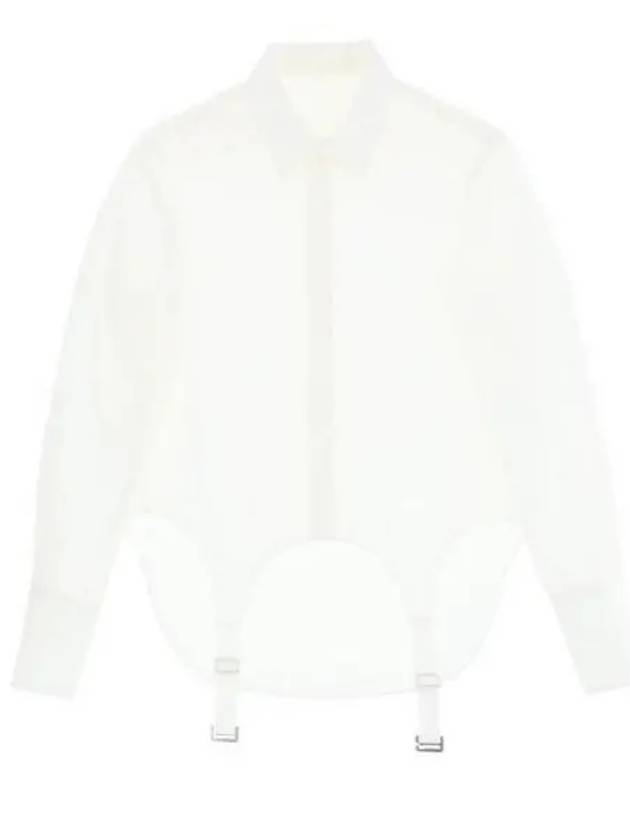 Women s Garter Buckle Strap Shirt White C5029R23 - DION LEE - BALAAN 1