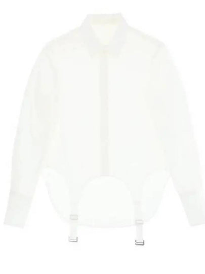 Women's Garter Buckle Strap Shirt White - DION LEE - BALAAN 2