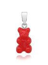 Nostalgia Bear Classic Sangria silver pendant charm - CRYSTAL HAZE - BALAAN 1