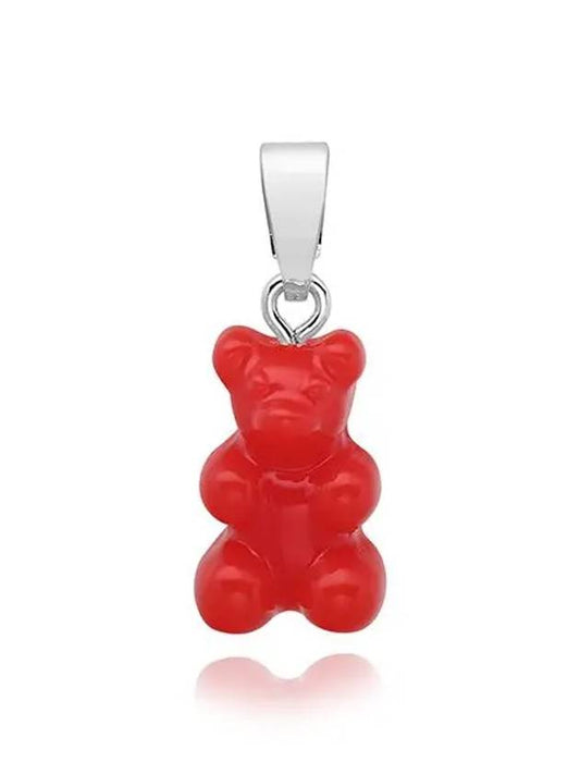 Nostalgia Bear Classic Sangria silver pendant charm - CRYSTAL HAZE - BALAAN 2