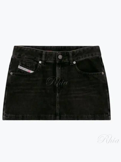 De-Ron Denim H-Line Skirt Black - DIESEL - BALAAN 2