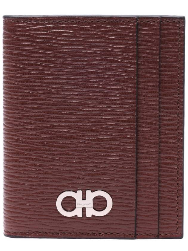 Gancini Card Wallet Red - SALVATORE FERRAGAMO - BALAAN 3