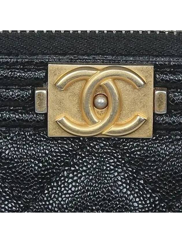 Gold Boy Black Caviar New Medium Clutch Bag - CHANEL - BALAAN 4