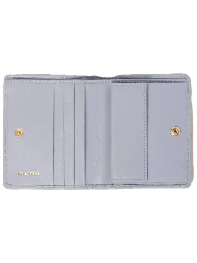 Matelasse Leather Half Wallet Pearl Grey - MIU MIU - BALAAN 3