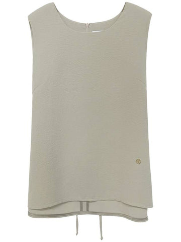 Pleats Sleeveless Top KHAKI - ILROZE - BALAAN 1