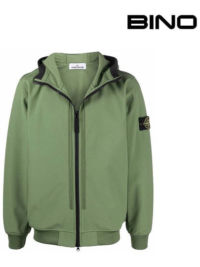 Wappen Patch Soft Shell Hooded Jacket Khaki - STONE ISLAND - BALAAN 2