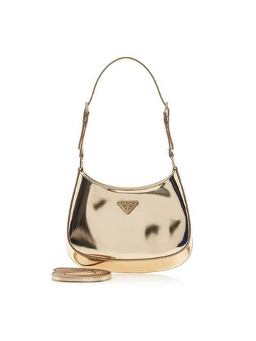 Cleo Brushed Shoulder Bag Gold - PRADA - BALAAN 1