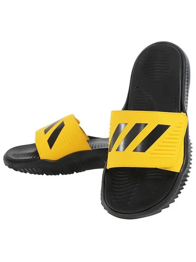 Alpha Bounce Slippers Yellow Black - ADIDAS - BALAAN.