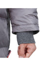 Men's 4 Bar Button Down Hooded Padding Grey - THOM BROWNE - BALAAN 10