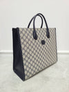 Navy Interlocking G Medium Tote Bag - GUCCI - BALAAN 4