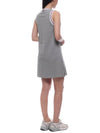 Women's Classic Pique Stripe V-Neck Cotton Tennis Dress Grey - THOM BROWNE - BALAAN 7