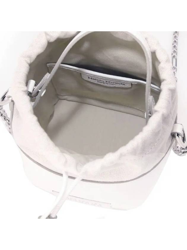 5AC Number Logo Texture Leather Bucket Bag Ivory - MAISON MARGIELA - BALAAN 6