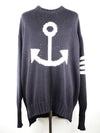 Diagonal armband anchor knit navy 4 105 - THOM BROWNE - BALAAN 1