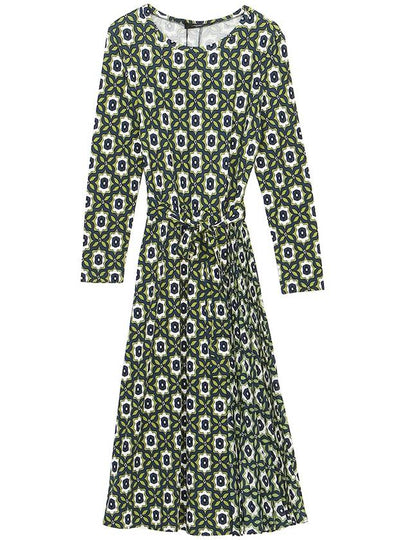 Pedina Allover Motif Midi Dress Green - MAX MARA - BALAAN 2