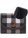 Check Print Leather Half Wallet Brown - BURBERRY - BALAAN 3