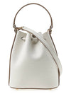 Women's T Logo Timeless Leather Bucket Bag White - TOD'S - BALAAN 4