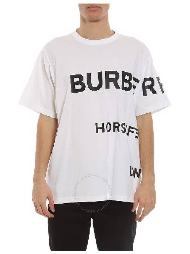 Men's Horseferry Logo Overfit Short Sleeve T-Shirt White - BURBERRY - BALAAN 4