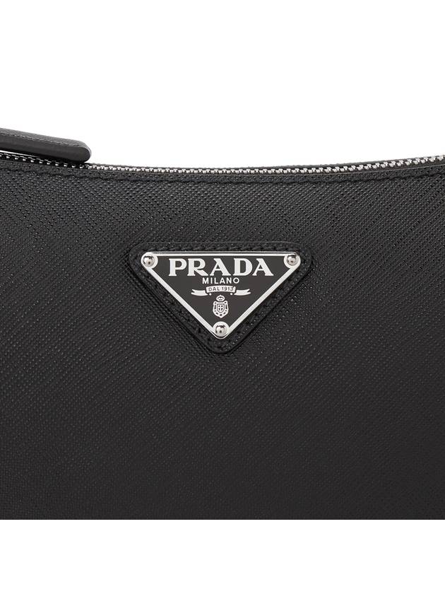 Triangle Logo Saffiano Leather Cross Bag Black - PRADA - BALAAN 9