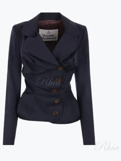 Women's Single Breasted Blazer Jacket Navy - VIVIENNE WESTWOOD - BALAAN 2