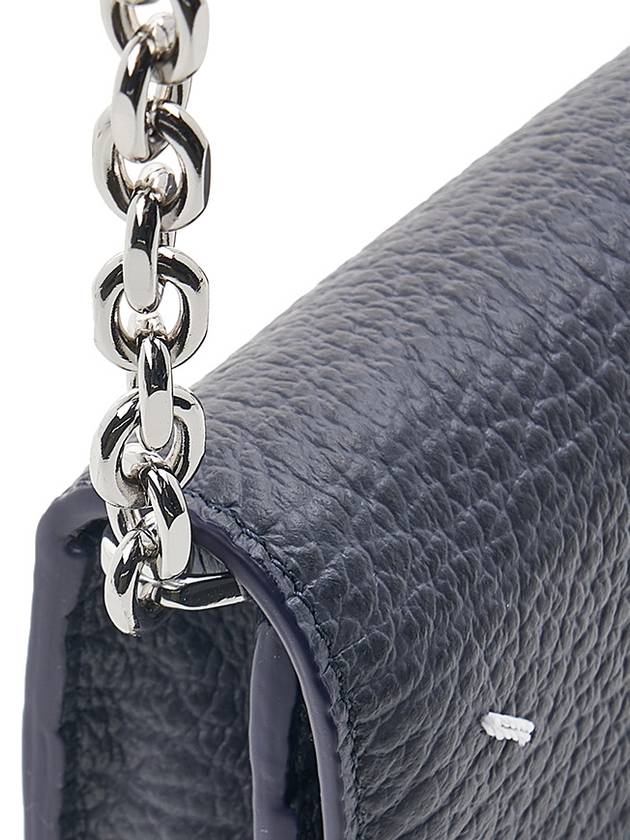 Embroidery Logo Chain Card Wallet Navy - MAISON MARGIELA - BALAAN 8